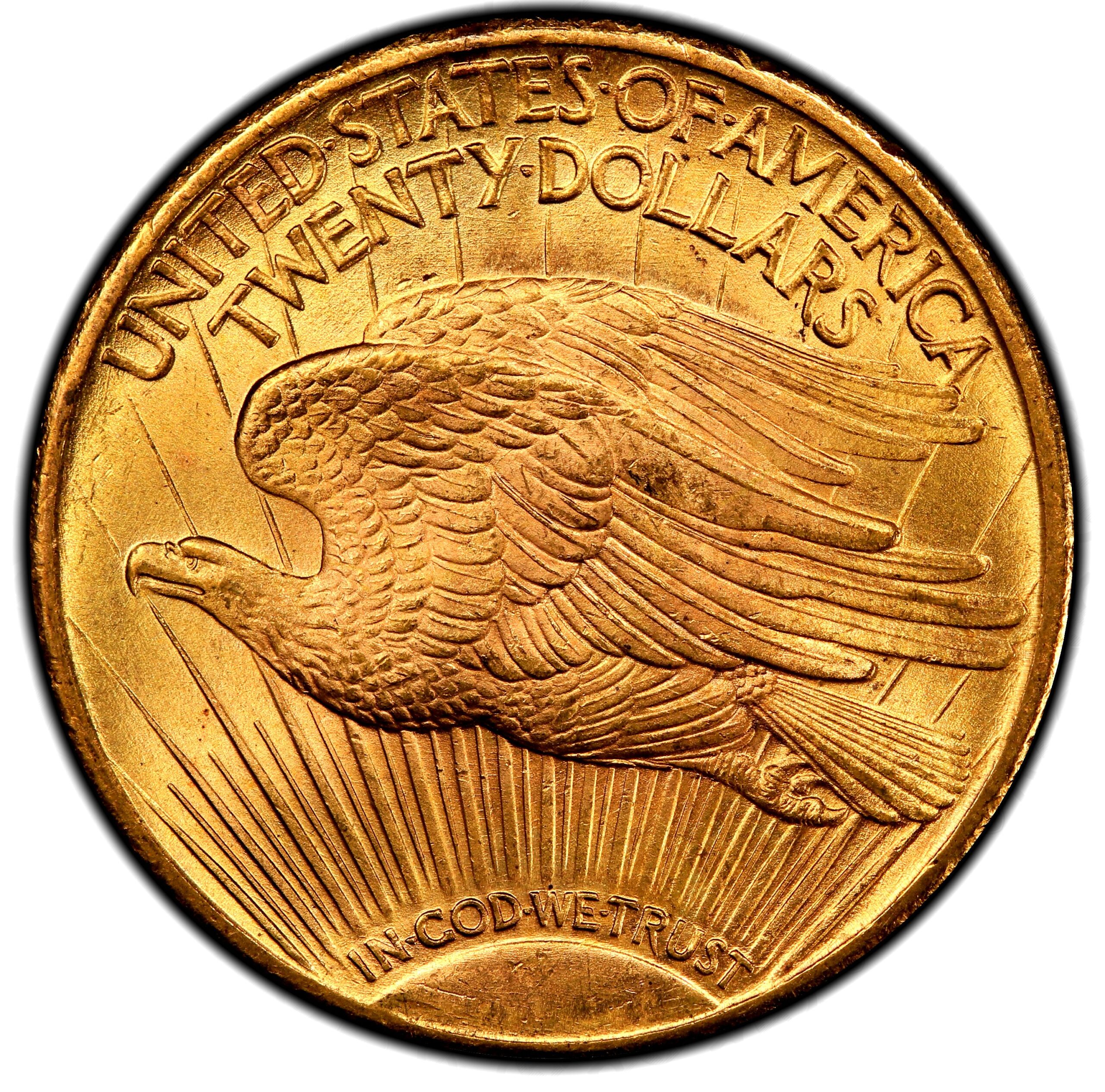 米国セントゴーデンス 20ドル金貨1924年 MS66 プライスガイド$4500